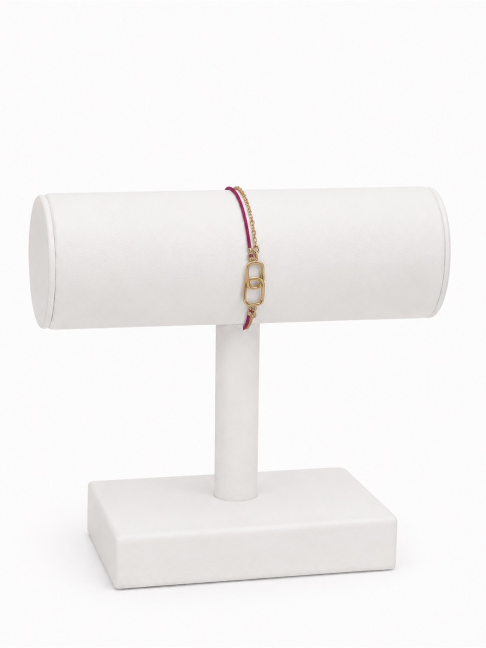 Red Cord Bracelet with Gold Link Accent & Chain
